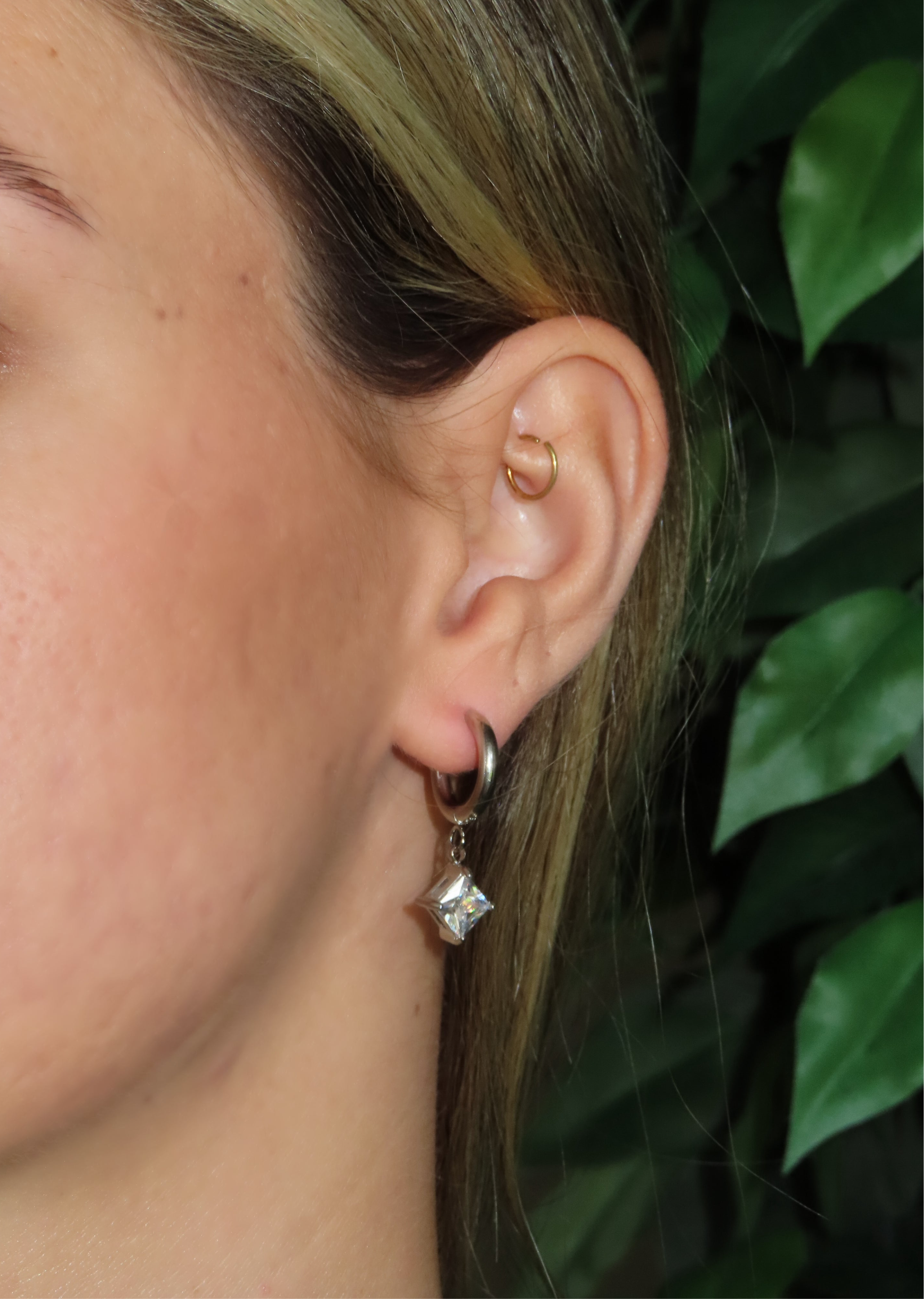 Silver Hoop Drops