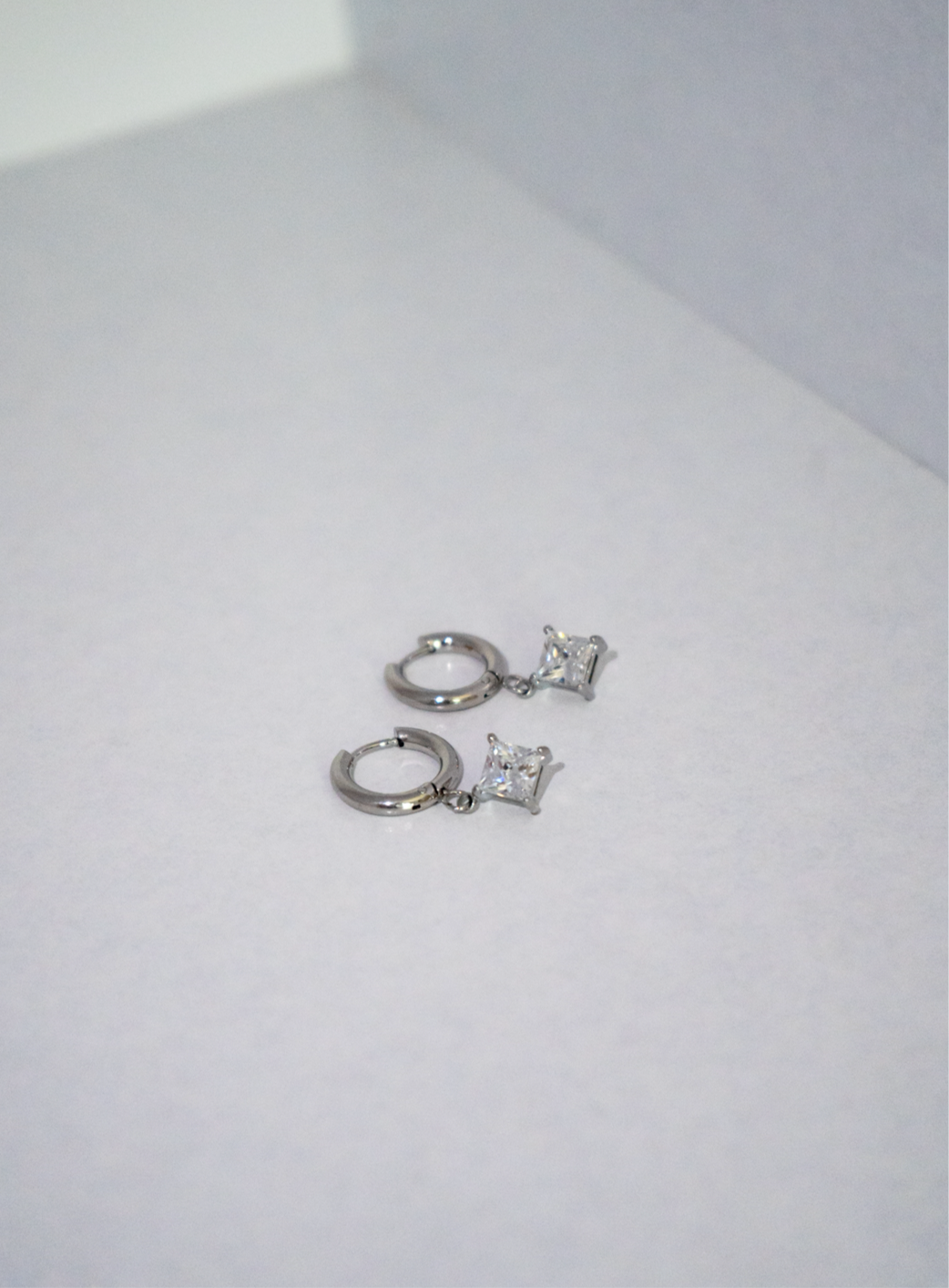 Silver Hoop Drops