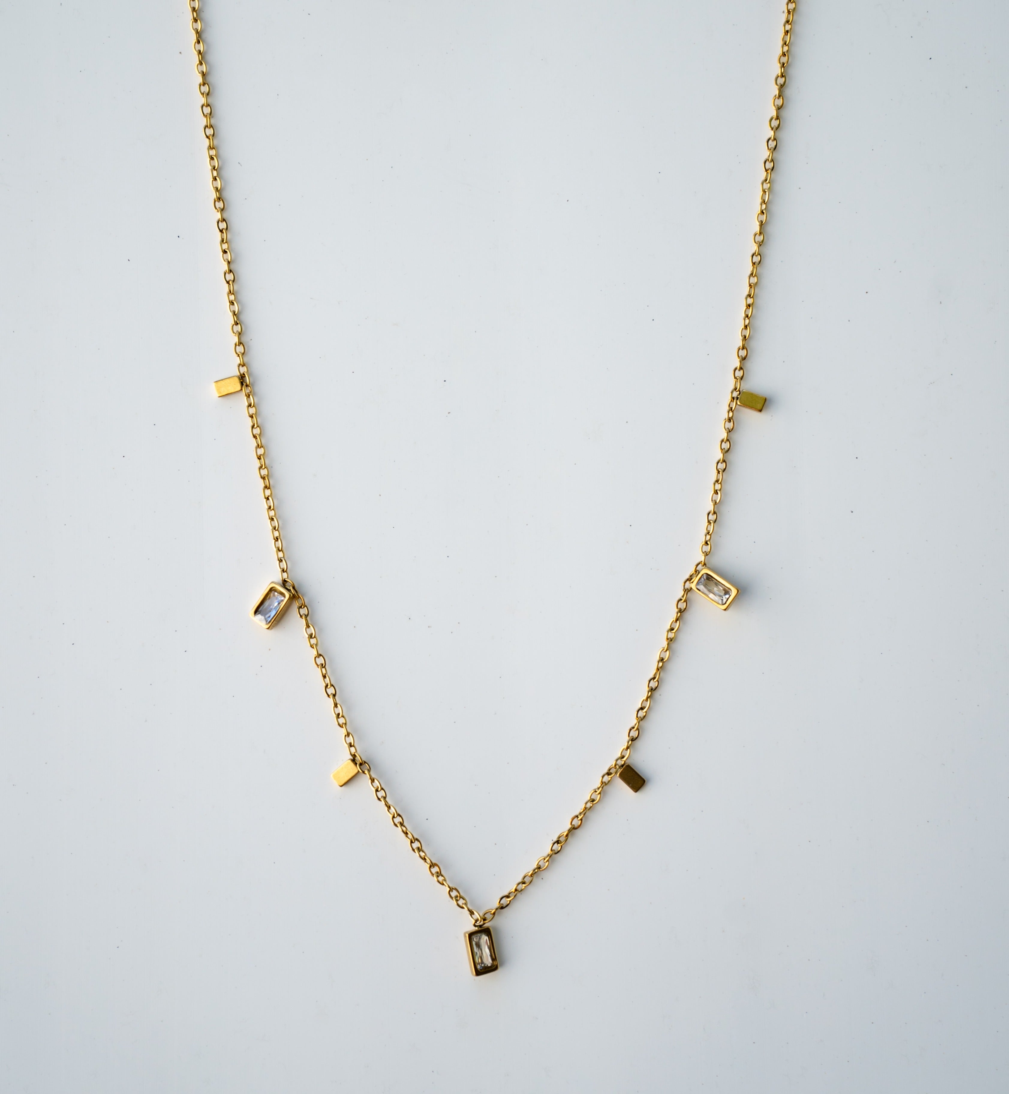 Dainty Gold & Diamond Charm Necklace-Duh Dana