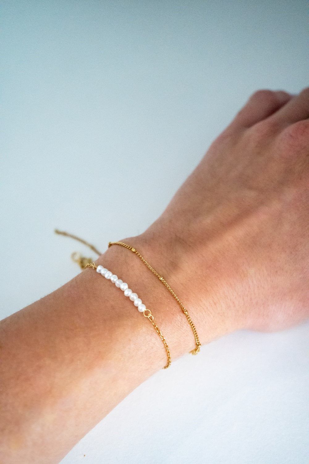 Golden Pearl Duo Bracelet-Duh Dana